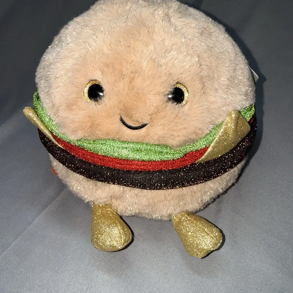 FAO Schwarz Glow Brights Snack Shop Burger Plush‎ Kids Tan New Glitter Light Up
